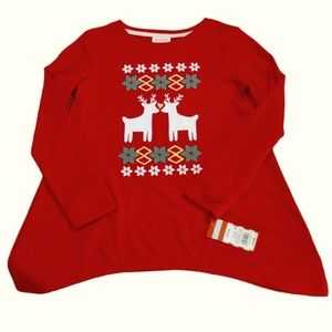💥Bundle Only💥CAT & JACK NWT Red Christmas Reindeer Snowflake Long Sleeve Shirt